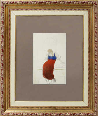 Чехонин Сергей Васильевич. Крестьянская девушка (на оборотной стороне «Индустриальный пейзаж. Адмиралтейские Ижорские заводы в г. Колпино)